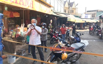 Chợ thị trấn Lộc Ninh đang trong diện phong tỏa