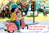 An toàn giao thông cho trẻ em khi ngồi xe gắn máy