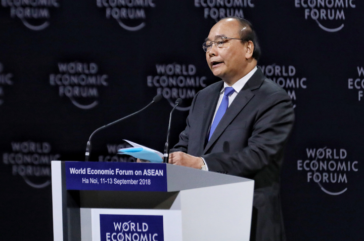 Thủ tướng Nguyễn Xuân Phúc chia sẻ tại Diễn đàn Kinh tế Thế giới về ASEAN sáng 12/9