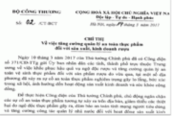 Tăng cường quản lý an toàn thực phẩm đối với sản xuất, kinh doanh rượu