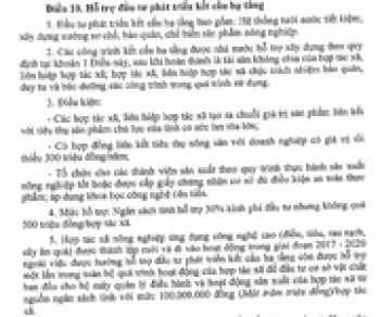 Chính sách khuyến khích phát triển hợp tác xã trên địa bàn tỉnh