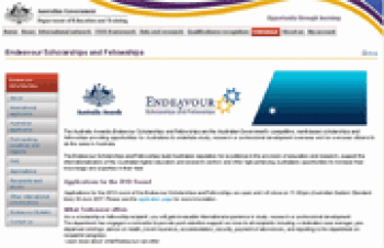 Thông báo Chương trình Học bổng Endeavour (Australia) niên khóa 2018
