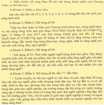 Điều chỉnh, bổ sung một số nội dung thành phần trong Chương trình MTQG xây dựng nông thôn mới 2016-2020