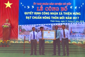2 xã Thiện Hưng, Phú Riềng đạt chuẩn nông thôn mới