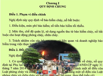 Quy định về bảo hiểm cháy, nổ bắt buộc có hiệu lực thi hành từ ngày 15/4/2018