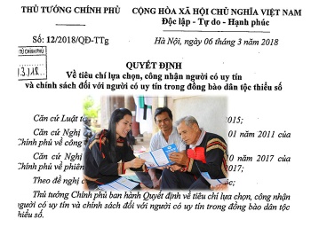 Tiêu chí, đối tượng, điều kiện lựa chọn người có uy tín trong đồng bào DTTS