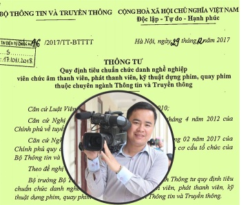 Tiêu chuẩn viên chức âm thanh viên, phát thanh viên, kỹ thuật dựng phim, quay phim