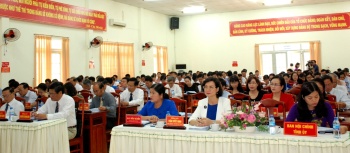 Đảng bộ Khối các cơ quan tỉnh và Đảng bộ huyện Phú Riềng đánh giá kết quả hoạt động giữa nhiệm kỳ