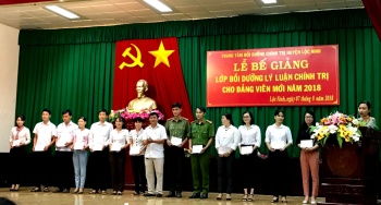Lộc Ninh: Bồi dưỡng lý luận chính trị cho 123 đảng viên mới