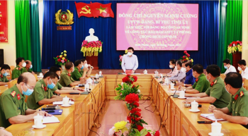 Bí thư Tỉnh ủy Nguyễn Mạnh Cường làm việc với Đảng bộ Công an tỉnh
