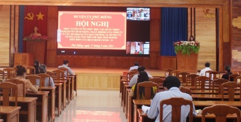 Phú Riềng tổ chức hội nghị trực tuyến quán triệt Nghị quyết 05 của Tỉnh ủy