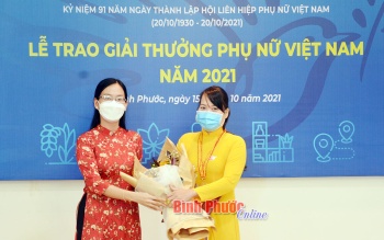 Bình Phước: 1 cá nhân được trao giải thưởng Phụ nữ Việt Nam năm 2021
