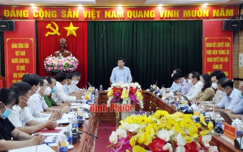 Bí thư Tỉnh ủy Nguyễn Mạnh Cường làm việc với Ban Thường vụ Thị ủy Phước Long