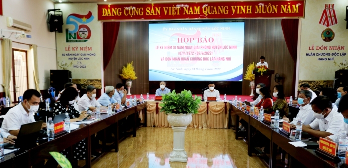 Lộc Ninh họp báo kỷ niệm 50 năm Ngày giải phóng huyện