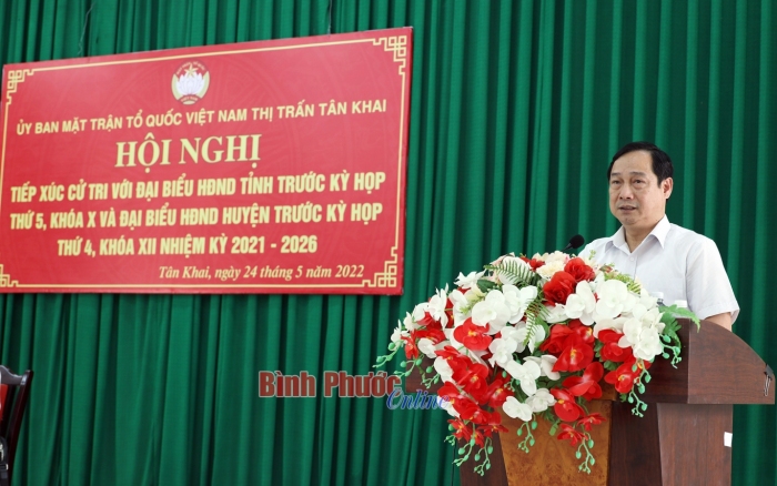 Phó chủ tịch HĐND tỉnh Lê Hoàng Lâm tiếp xúc cử tri thị trấn Tân Khai