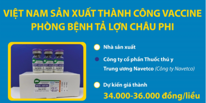 Việt Nam sản xuất thành công vaccine phòng bệnh tả lợn châu Phi