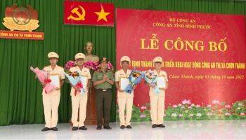 Công bố quyết định thành lập Công an thị xã Chơn Thành 