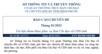 Báo cáo chuyên đề chuyển đổi số tỉnh Bình Phước tháng 1/2023