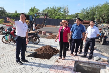 Chủ tịch UBND tỉnh kiểm tra tiến độ thi công đường Phan Bội Châu