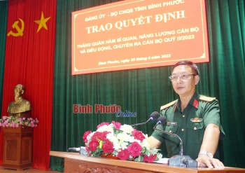 Bộ Chỉ huy Quân sự tỉnh Bình Phước: 115 sĩ quan, quân nhân chuyên nghiệp được thăng quân hàm, nâng lương