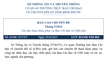 Báo cáo chuyên đề chuyển đổi số tỉnh Bình Phước tháng 5/2023