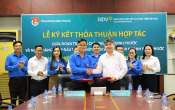 Tỉnh đoàn ký kết thoả thuận hợp tác với Ngân hàng BIDV chi nhánh Bình Phước