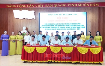 Các xã giáp ranh của 2 tỉnh Bình Dương, Bình Phước ký kết hợp tác phát triển
