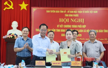 Ký kết chương trình phối hợp giữa Ban Tuyên giáo Tỉnh ủy và Ủy ban MTTQ Việt Nam tỉnh