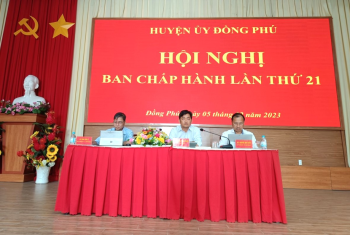 Đồng Phú tổ chức hội nghị Ban Chấp hành Đảng bộ huyện lần thứ 21