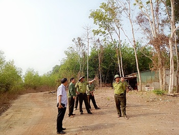 Kiểm tra công tác PCCC rừng trên khu vực lòng hồ Cần Đơn, sông Đắk Huýt