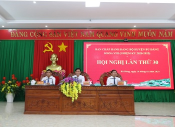 Bù Đăng tổ chức Hội nghị Ban Chấp hành Đảng bộ huyện lần thứ 30
