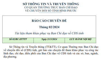 Báo cáo chuyên đề chuyển đổi số tỉnh Bình Phước tháng 02/2024