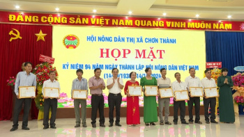 Hội Nông dân thị xã Chơn Thành họp mặt 94 năm ngày thành lập hội