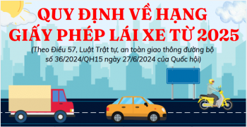 Quy định về hạng giấy phép lái xe từ 2025