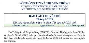 Báo cáo chuyên đề chuyển đổi số tỉnh Bình Phước tháng 8/2024