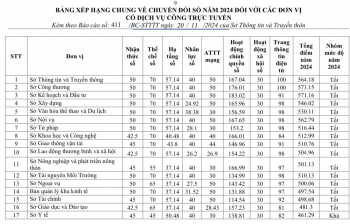 Xếp hạng mức độ chuyển đổi số năm 2024