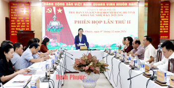 Họp Tiểu ban văn kiện Đại hội đại biểu Đảng bộ tỉnh Bình Phước khóa XII, nhiệm kỳ 2025-2030