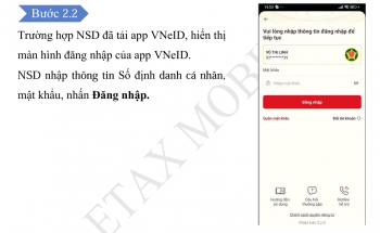 Hướng dẫn đăng nhập ứng dụng eTax qua tài khoản VNeID