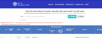 Hướng dẫn tra cứu thông tin giấy đăng ký lưu hành thuốc