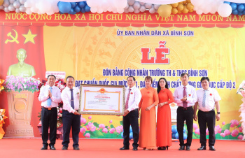 Trường TH và THCS Bình Sơn đạt chuẩn Quốc gia mức độ 1