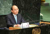 Thủ tướng Nguyễn Xuân Phúc phát biểu tại phiên thảo luận cấp cao Đại hội đồng Liên hợp quốc ngày 28/9/2018 (Nguồn: VGP)