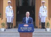 Thứ trưởng Bộ Ngoại giao Nguyễn Quốc Dũng phát biểu tại Lễ thượng cờ ASEAN năm 2019