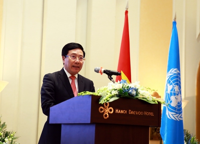Phó Thủ tướng, Bộ trưởng Ngoại giao Phạm Bình Minh phát biểu tại lễ kỷ niệm 75 năm thành lập LHQ