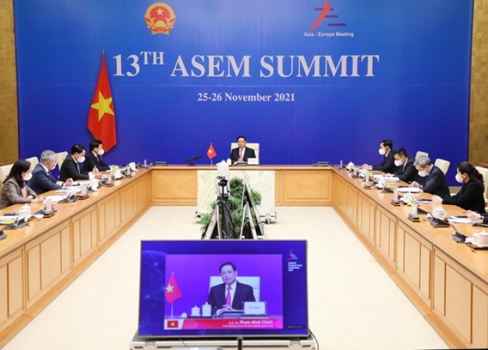 Thủ tướng Chính phủ Phạm Minh Chính phát biểu tại Hội nghị Cấp cao Á-Âu (ASEM) lần thứ 13
