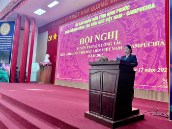 Ban chỉ đạo công tác biên giới tỉnh Bình Phước đã tổ chức hội nghị tuyên truyền công tác biên giới đất liền Việt Nam – Campuchia năm 2023