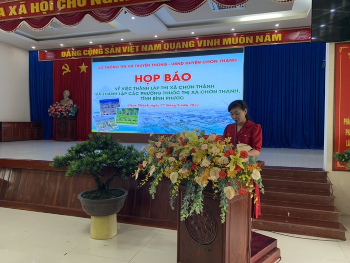 Họp báo về công bố thành lập thị xã Chơn Thành và thành lập các phường thuộc thị xã Chơn Thành, tỉnh Bình Phước