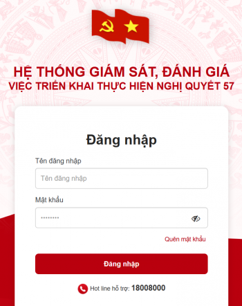 Xây dựng Hệ thống giám sát, đánh giá việc triển khai thực hiện Nghị quyết số 57