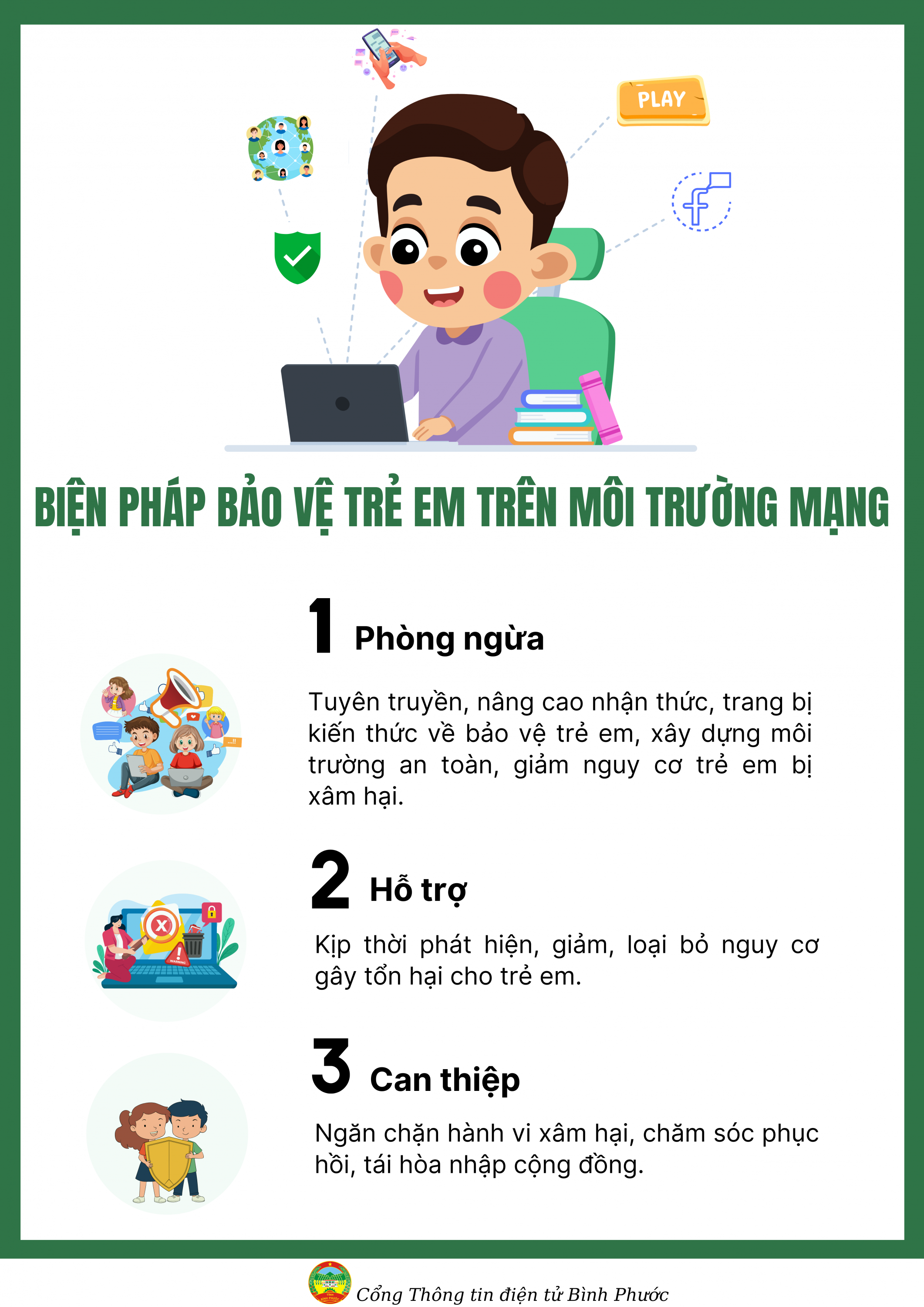 1 2 2 Biện pháp bảo vệ trẻ em trên môi trường mạng Bảo vệ trẻ em trên môi trường mạng là thực hiện các biện pháp và hành động phù hợp để bảo đảm trẻ em được sử dụng môi trường mạng an toàn, lành (1)