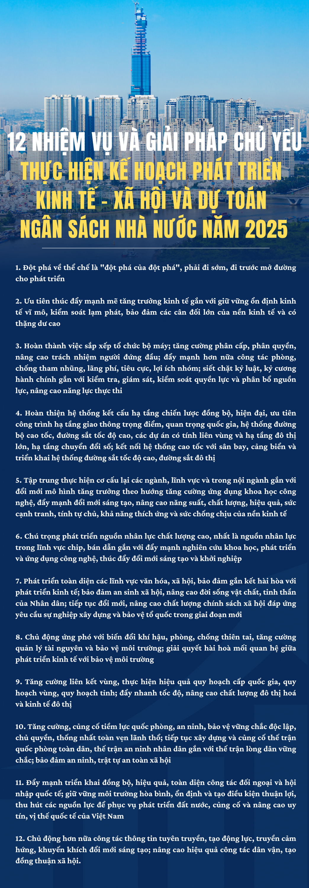 12 NHIỆM VỤ VÀ GIẢI PHÁP CHỦ YẾU THỰC HIỆN KẾ HOẠCH PHÁT TRIỂN KINH TẾ XÃ HỘI VÀ DỰ TOÁN NGÂN SÁCH NHÀ NƯỚC NĂM 2025 (800 x 2300 px) (1)