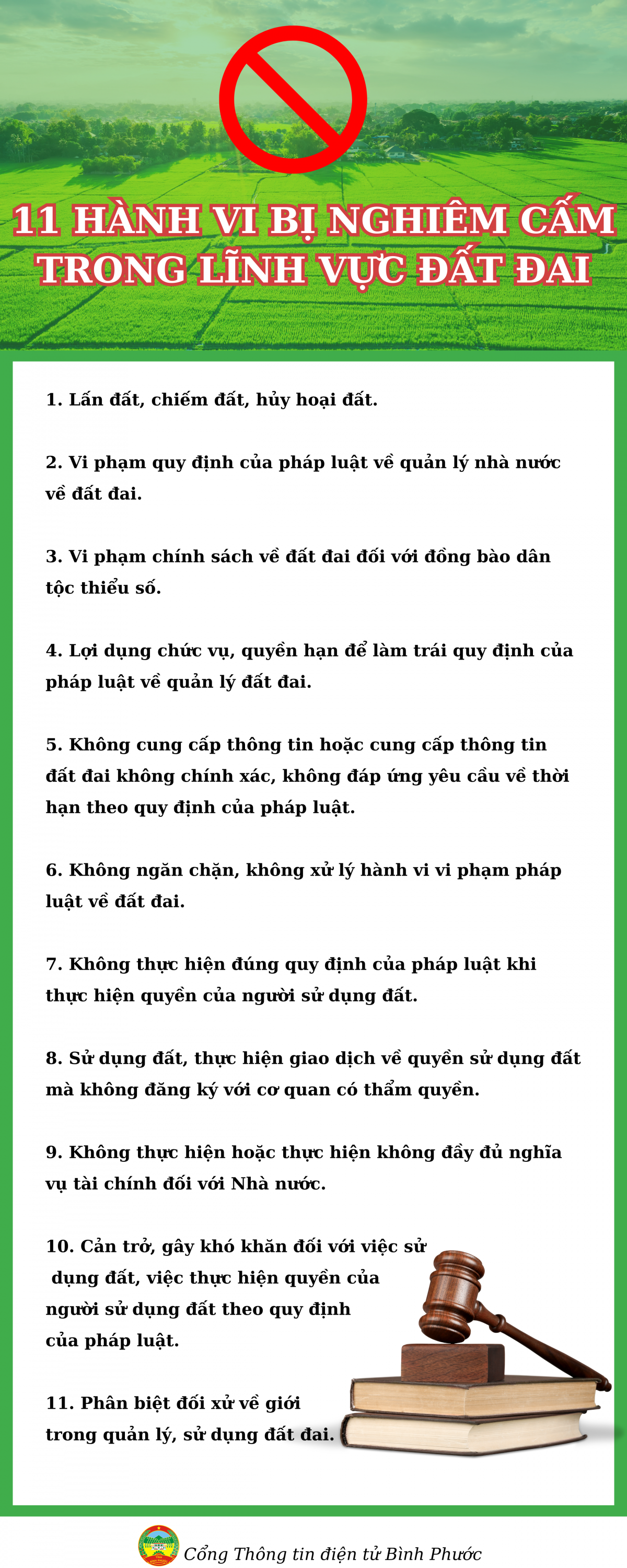 11 HÀNH VI BỊ NGHIÊM CẤM TRONG LĨNH VỰC ĐẤT ĐAI